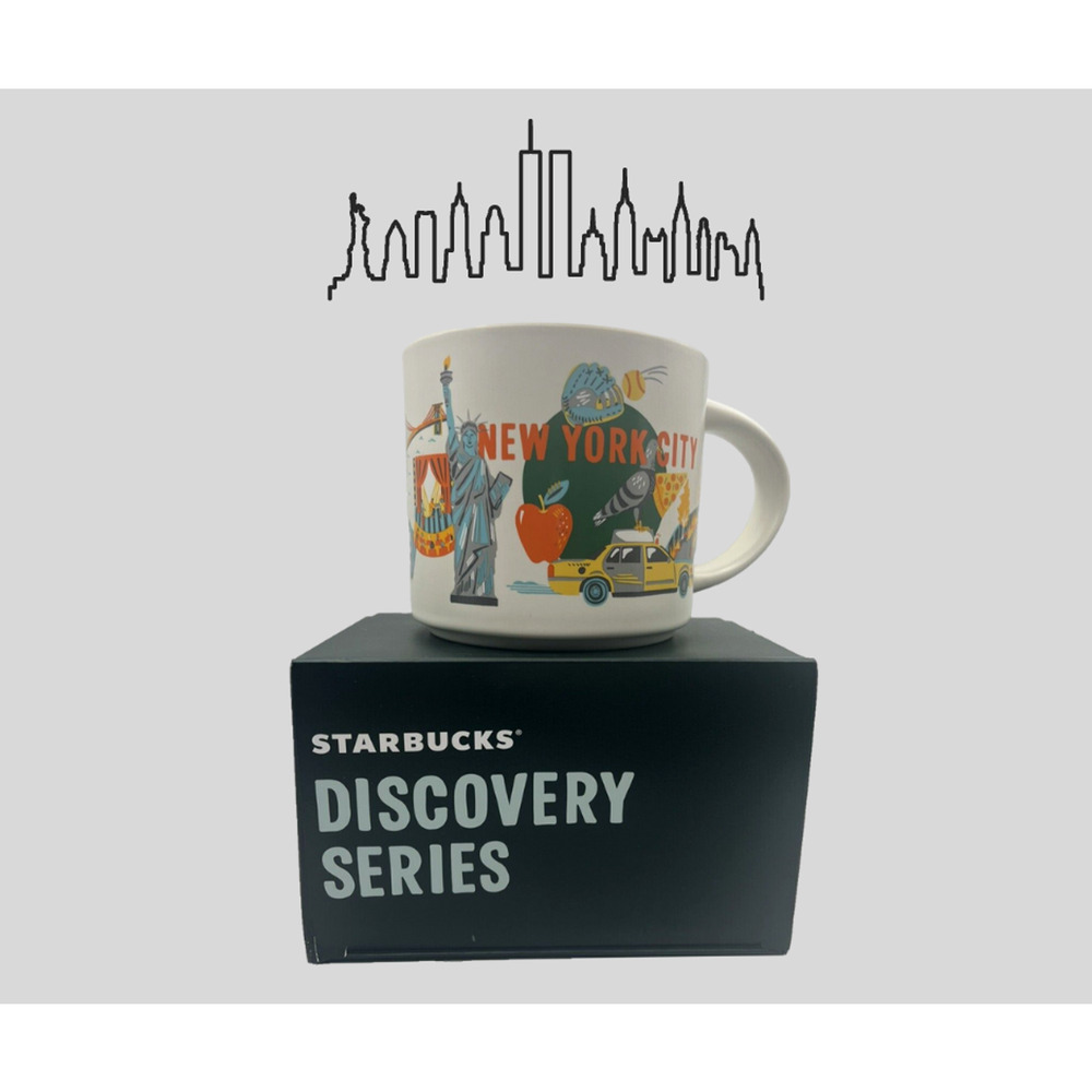 Starbucks New York City Coffee Mug Discovery Series Statue Liberty NYC+BONUS! - Picture 2 of 13